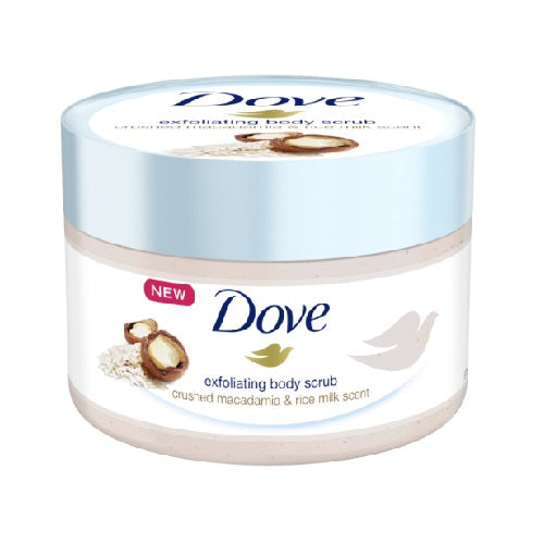 Dove Exfoliating Body Scrub Crushed Macadamia & rice
Milk Scent 225ml
