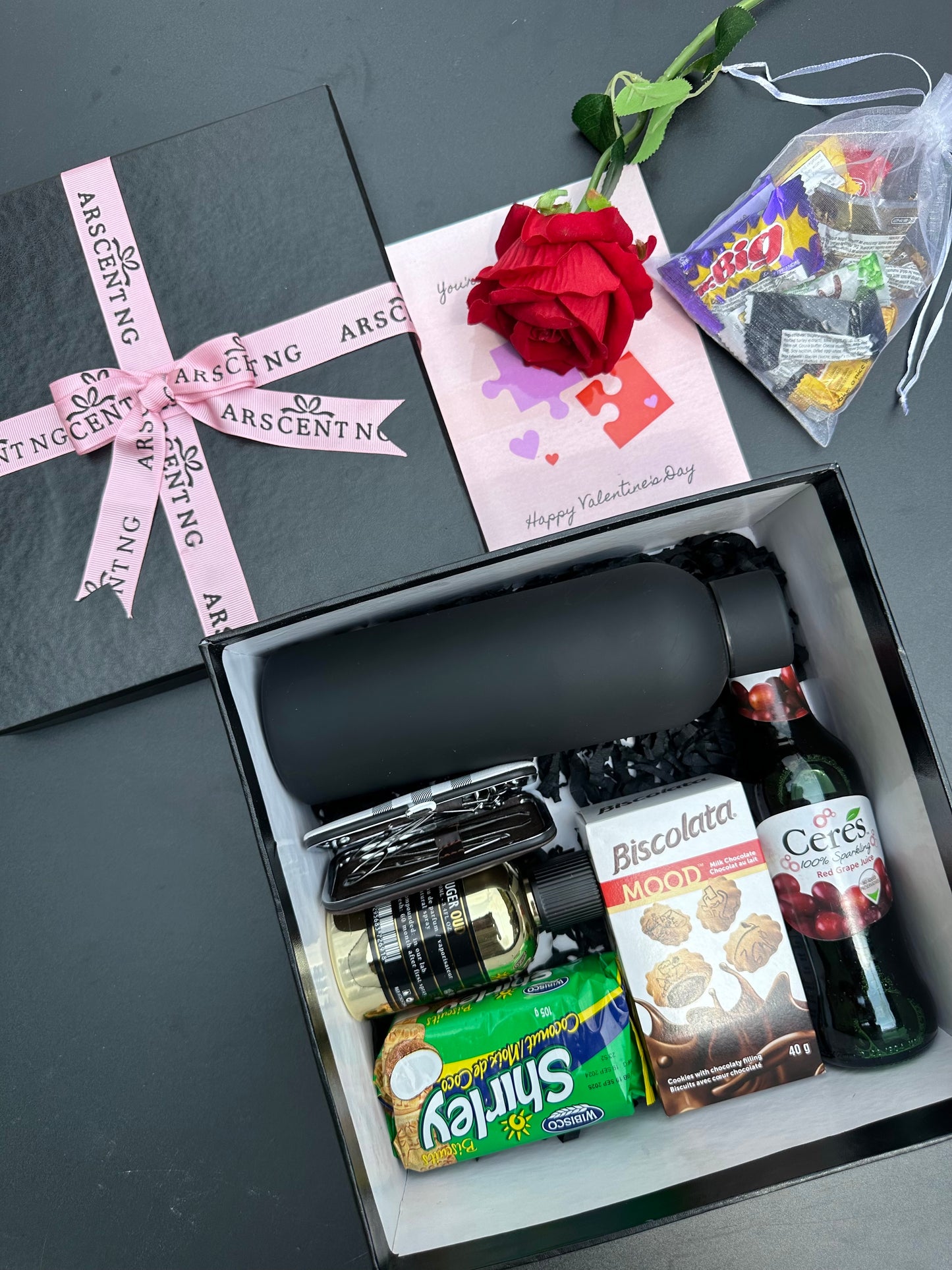 Black & Pink Valentines Package For Him