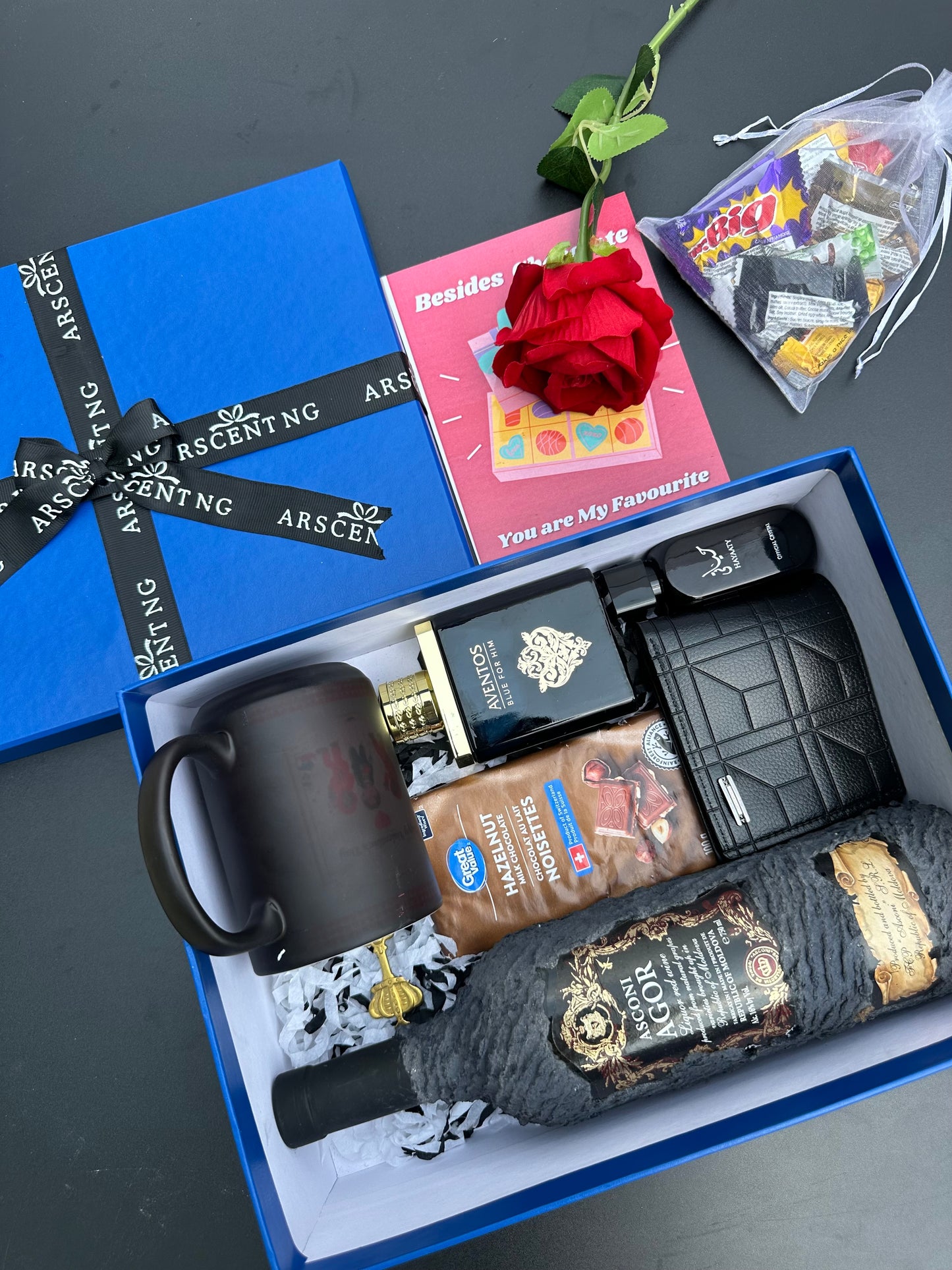 Blue & Black Valentines Gift Package For Him
