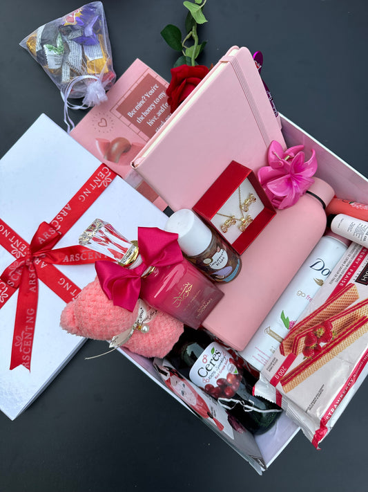 Pink in White Valentine Gift Package For Her