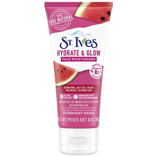 St. Ives Hydrate & Glow Face Moisturizer Watermelon with Vitamin B3, 3 oz (85g)