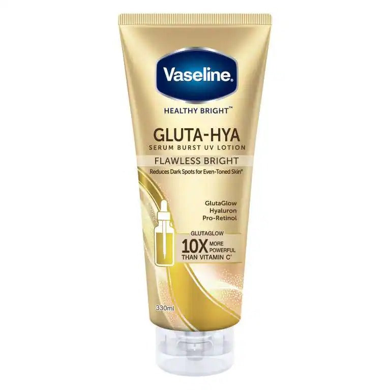 Vaseline Gluta-Hya Serum Burst Uv Lotion Flawless Bright 330ml