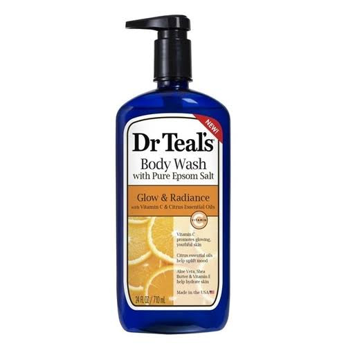 Dr. Teal’s Body Wash with Pure Epsom Salt + Glow and Radiance Vitamin C & Citrus Essential Oils 1000ml